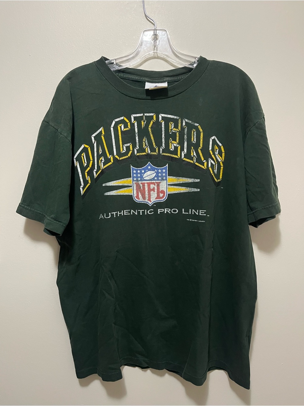 Vintage 1996 Green Bay Packers Logo Athletic T-Shirt Size L Authentic Pro Line
